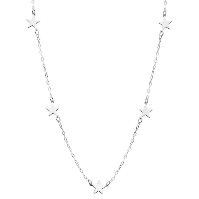 18K GARGANTILLA ESTRELLAS ORO BLANCO 42CM