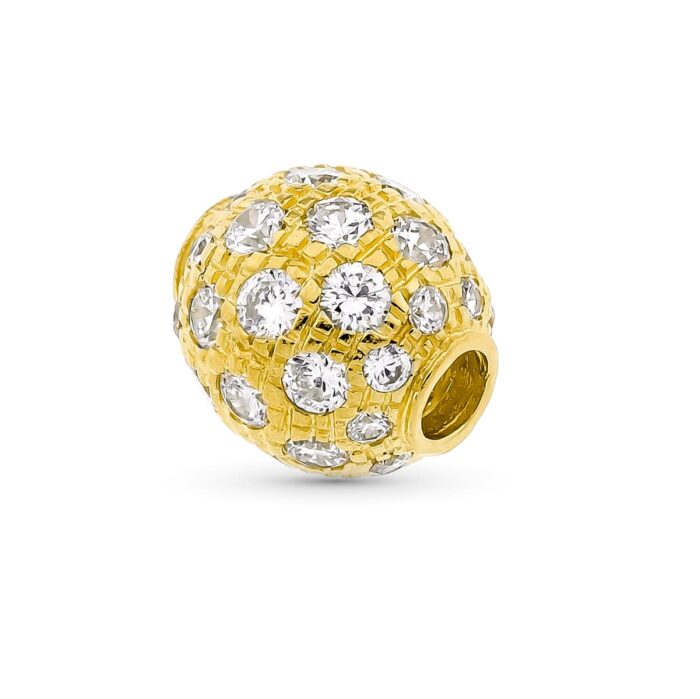 18K COLGANTE ORO AMARILLO BOLA CON CIRCONITAS