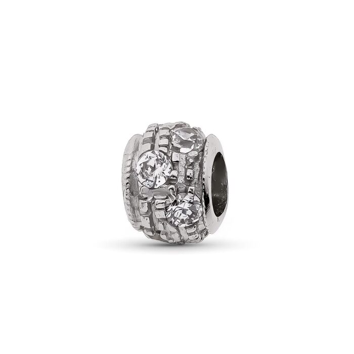 18K COLGANTE ORO BLANCO BOLA 6X5 MM