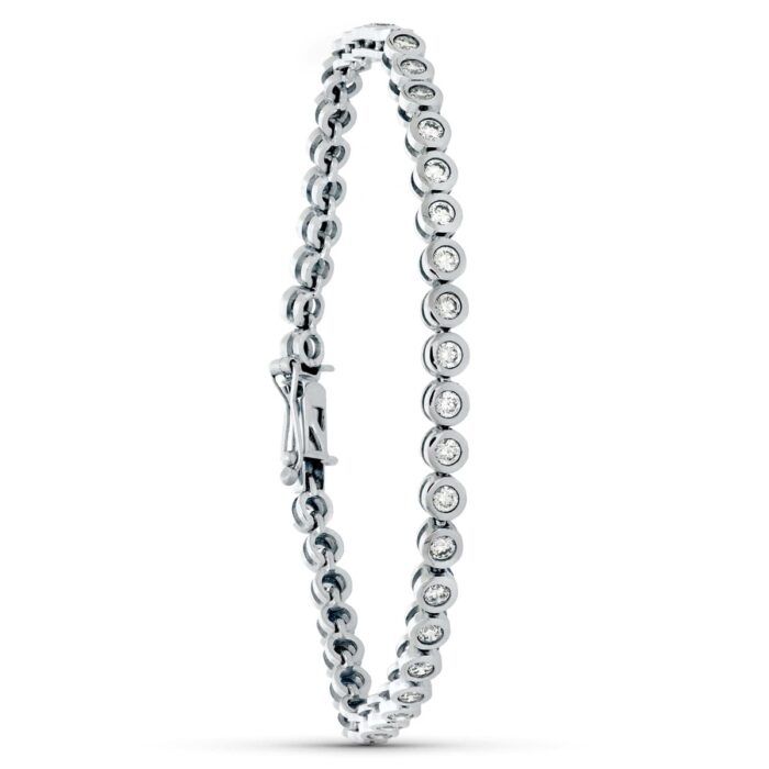 18K PULSERA ORO BLANCO CIRCONITA 19.5 CM