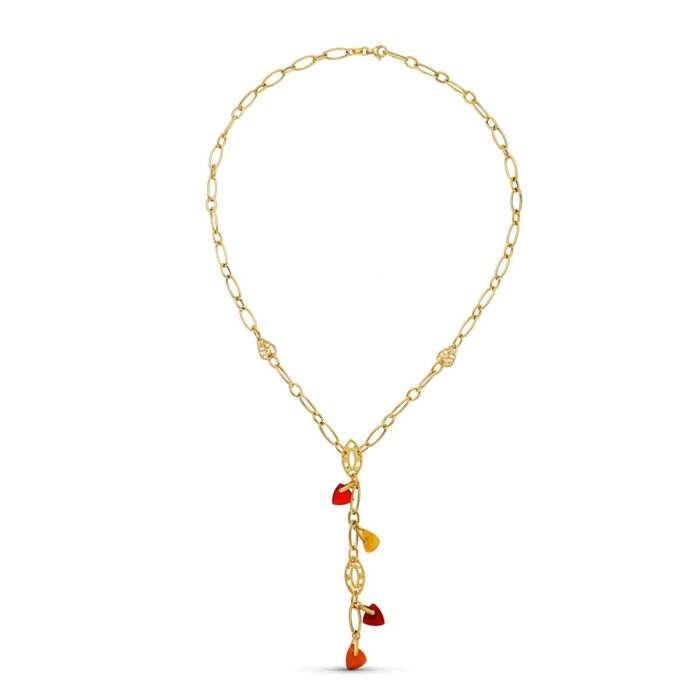 18K GARGANTILLA ORO AMARILLO PIEDRAS COLOR