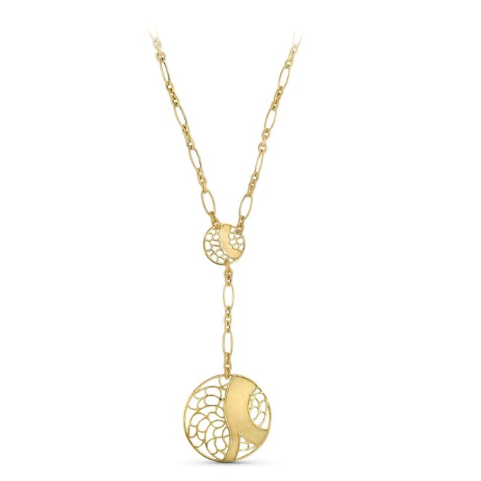 18K GARGANTILLA ORO AMARILLO MOTIVOS CIRCULOS CALADOS
