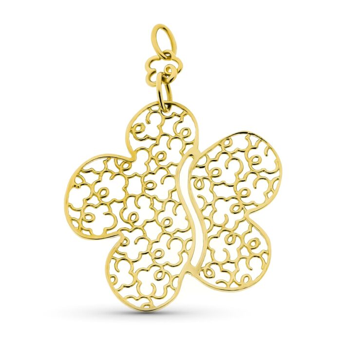 18K COLGANTE ORO AMARILLO FLOR CALADA 37X40 MMÇ