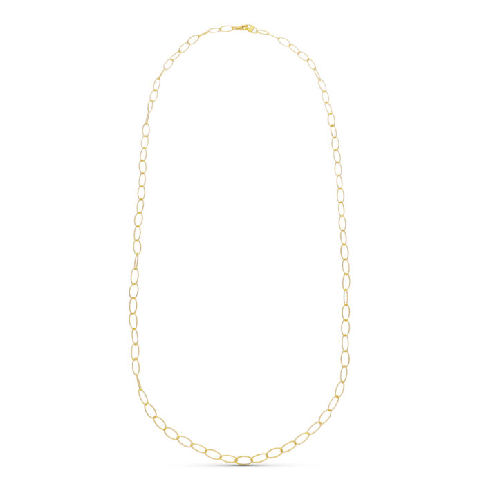 18K GARGANTILLA ORO AMARILLO ESLABON DIAMANTADO 80CM