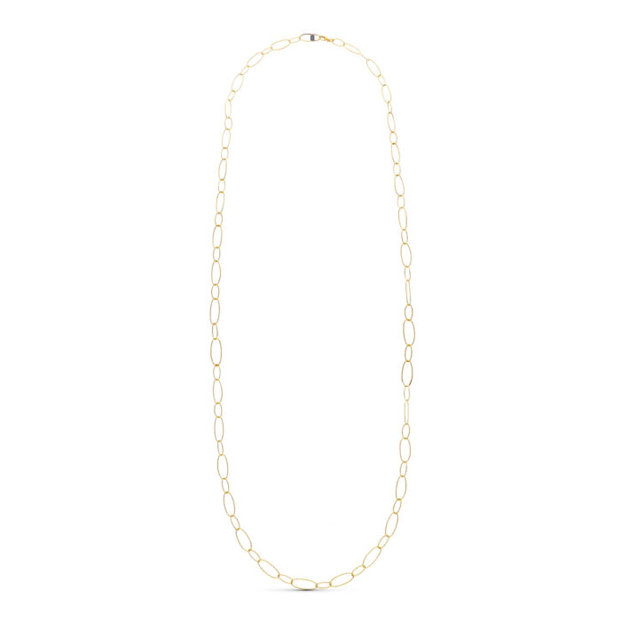 18K GARGANTILLA ORO AMARILLO ESLABON DIAMANTADO 80CM