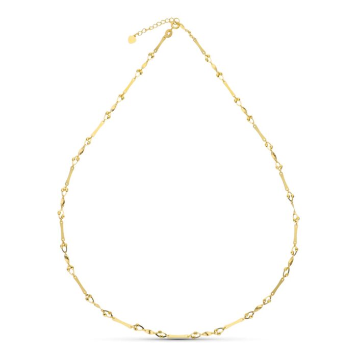 18K GARGANTILLA ORO AMARILLO TRAMOS Y ESLABONES 45CM