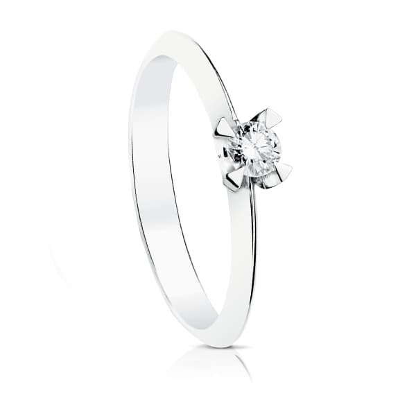 18K SOLITARIO DIAMANTE NATURAL TALLA BRILLANTE ORO BLANCO 0,150 QTS. SI-H
