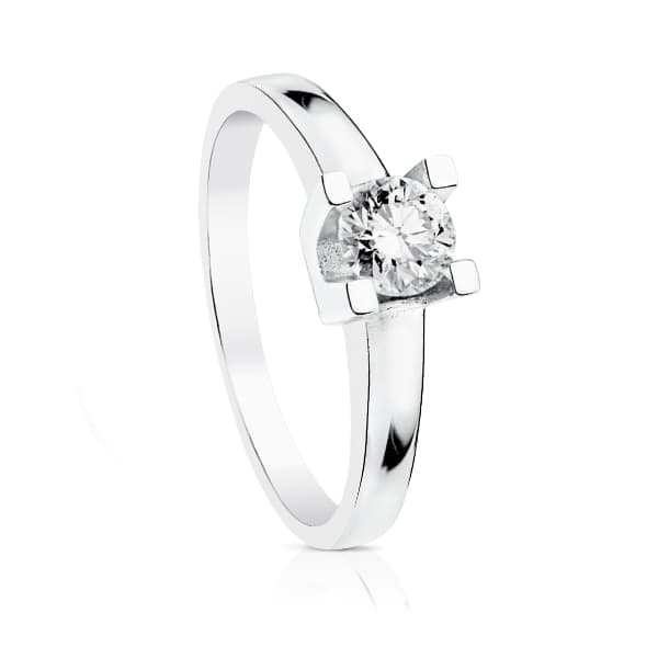 18K SOLITARIO ORO BLANCO DIAMANTE TALLA BRILLANTE 0.300 QTS. SI-H