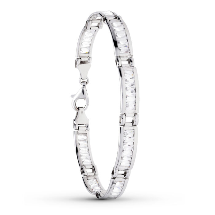 18K PULSERA ORO BLANCO CIRCONITA 20CM