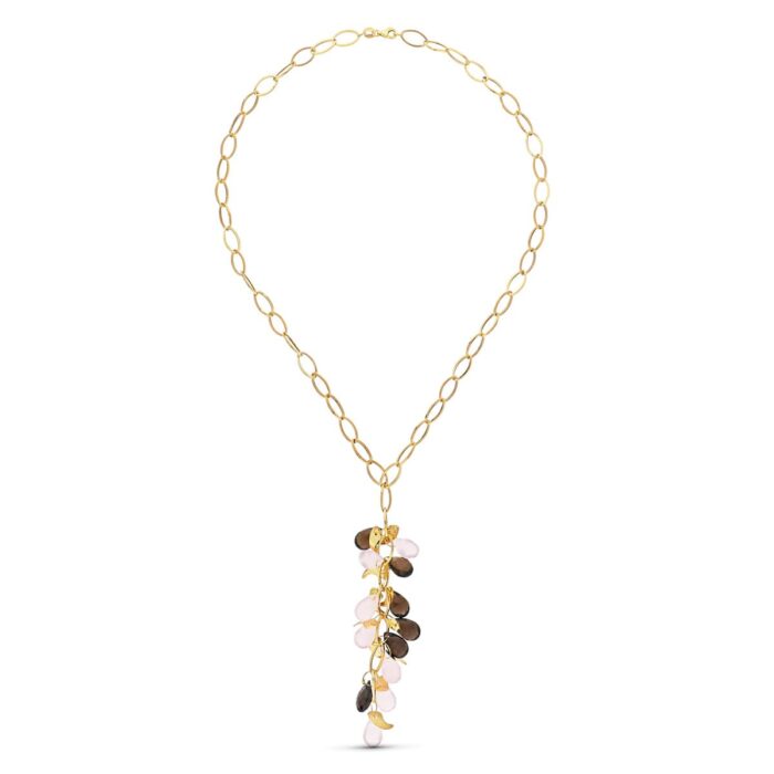 18K GARGANTILLA ORO AMARILLO PIEDRAS COLOR