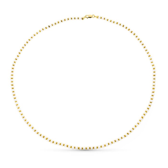 18K GARGANTILLA ORO AMARILLO PERLA 44CM