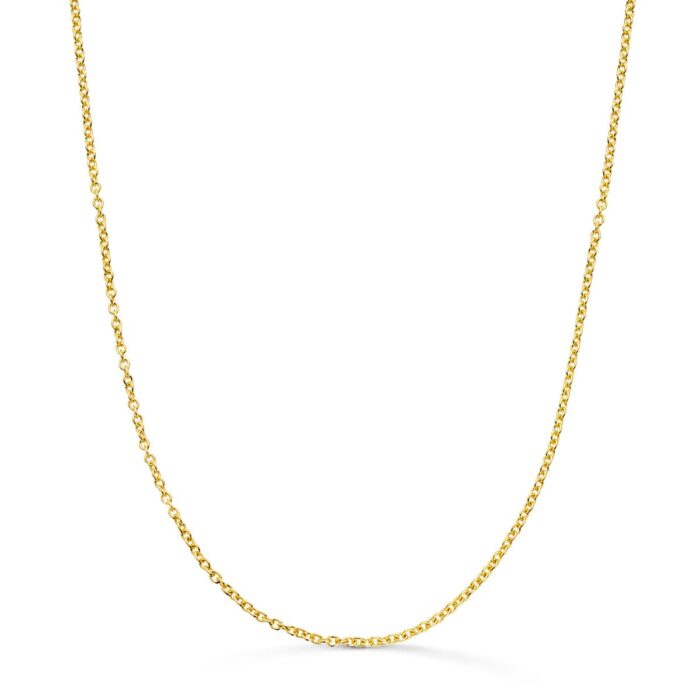 18K CADENA ORO AMARILLO ROLO MACIZA ANCHO: 1.5MM LARGO: 50CM