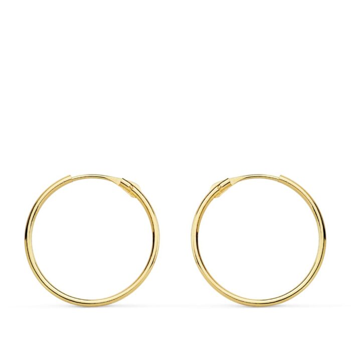 18K AROS ORO AMARILLO TUBO HUECOS 16X0.8 MM