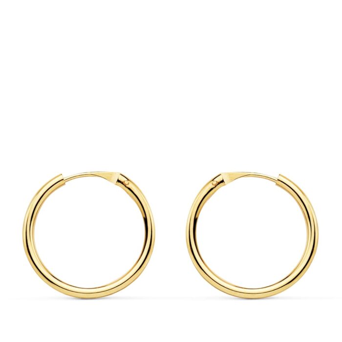 18K AROS ORO AMARILLO REDONDOS LISOS LIGEROS 16X1.50 MM