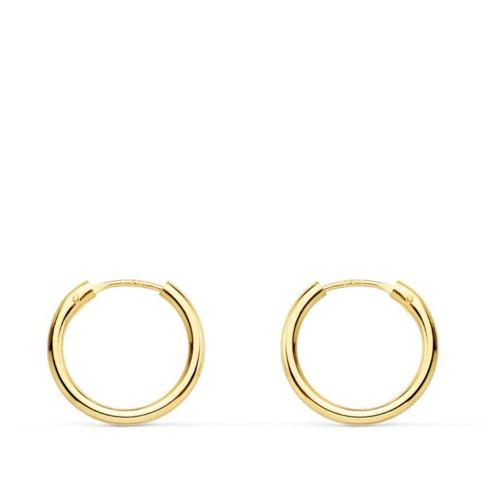 18K AROS ORO AMARILLO REDONDOS LISOS LIGEROS 14X1.50 MM