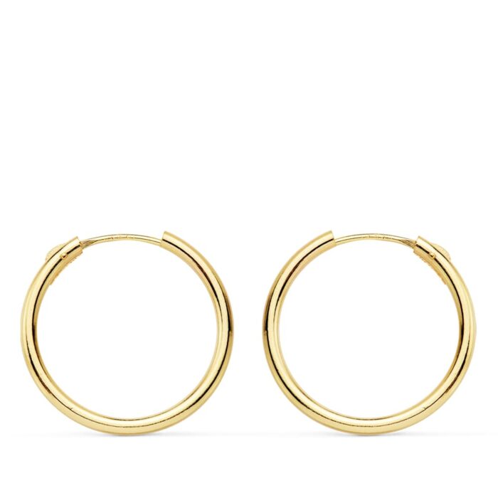 18K AROS ORO AMARILLO REDONDOS LISOS LIGEROS 18X1.50 MM