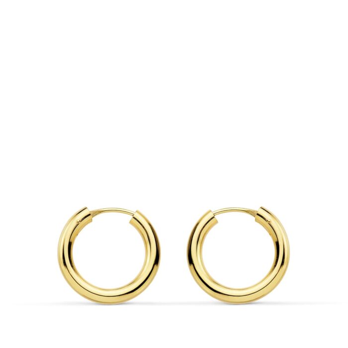 18K AROS ORO AMARILLO REDONDOS LISOS LIGEROS 16X2.5 MM