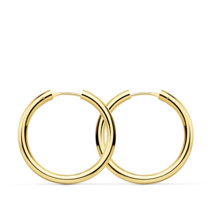 18K AROS ORO AMARILLO REDONDOS LISOS LIGEROS 24X2.5 MM