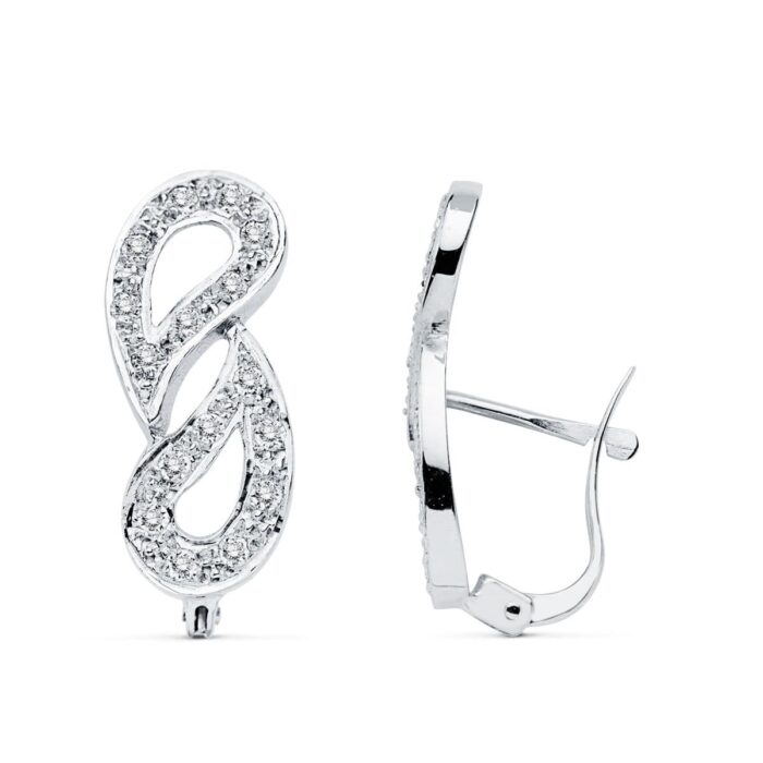 18K PENDIENTES CIRCONITA ORO BLANCO CATALAN