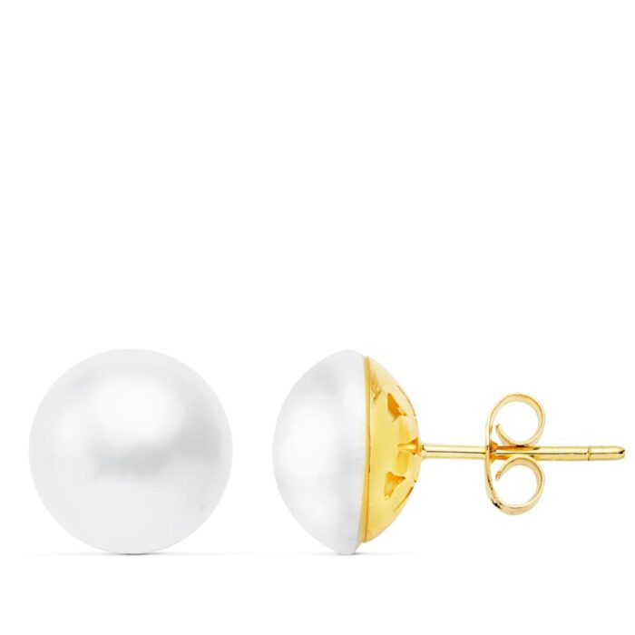 18K PENDIENTES JAPONESA ORO AMARILLO 11A 11.5 MM PRESION CIERRE PRESION