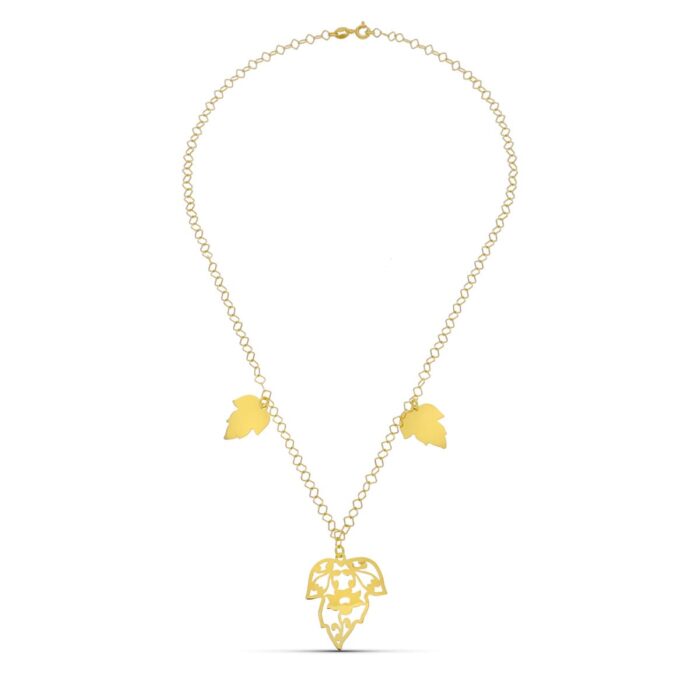 18K GARGANTILLA ORO AMARILLO HOJAS