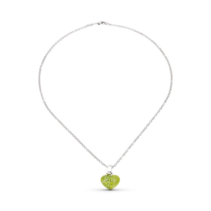 18k GARGANTILLA ORO BLANCO CORAZON CIRCONITAS