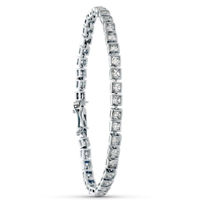 18K PULSERA ORO BLANCO CIRCONITA 20CM