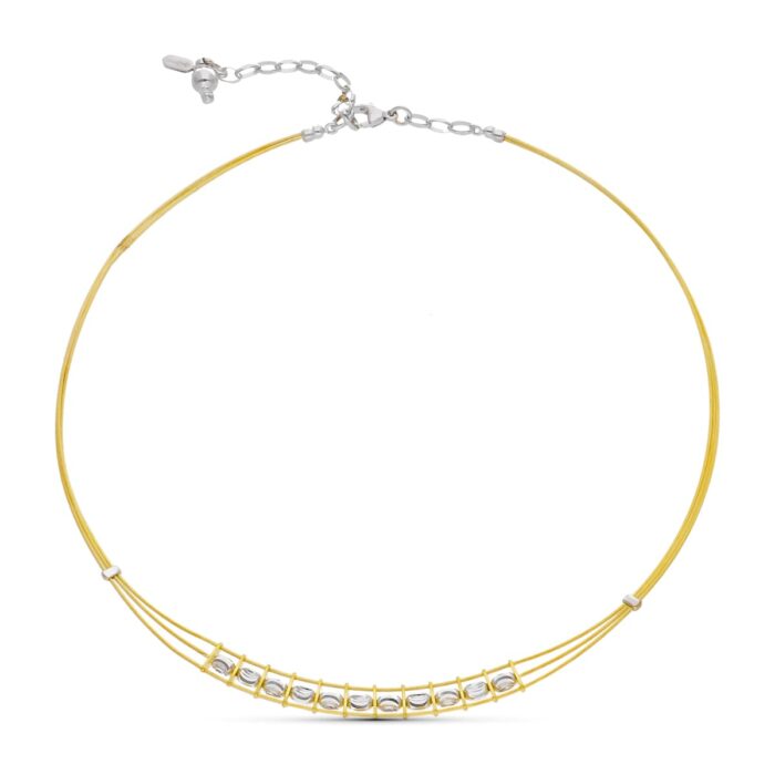 18K GARGANTILLA ORO BICOLOR HILOS