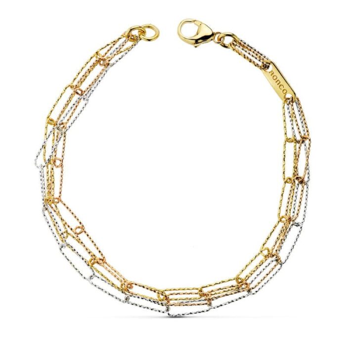 18K PULSERA TRICOLOR 19.5CM