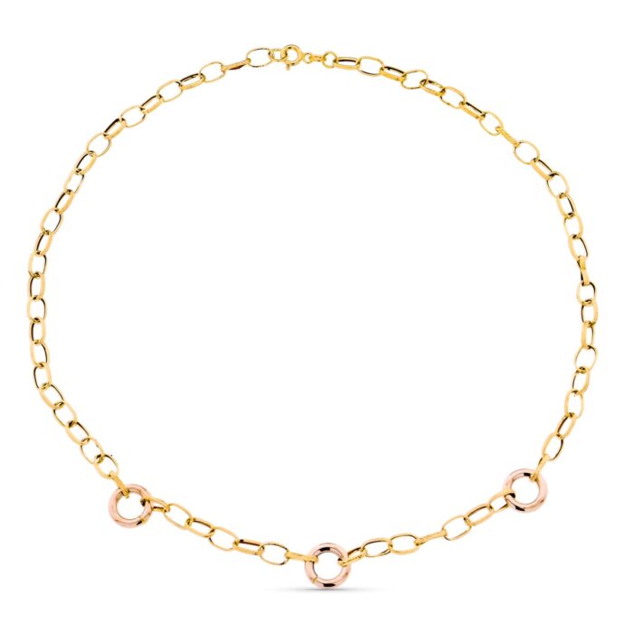18K GARGANTILLA ORO BICOLOR ESLABONES 45CM