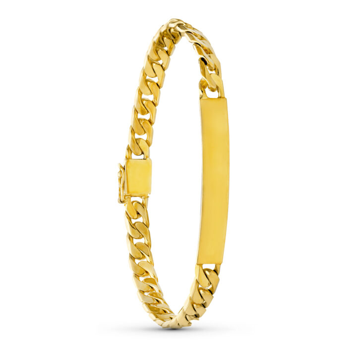 18K ESCLAVA CABALLERO ORO AMARILLO BARBADA MACIZA