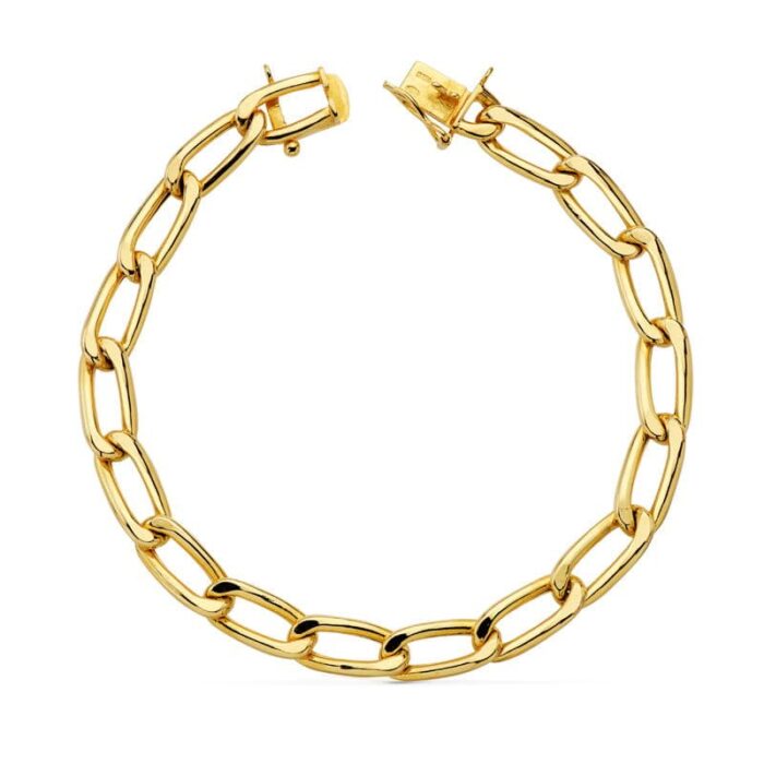 18K PULSERA ORO AMARILLO BILBAO HUECA 22 CM