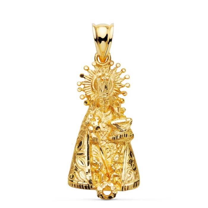 Medalla Silueta Virgen de los Desamparados en Oro Amarillo 18K – 31x15 mm