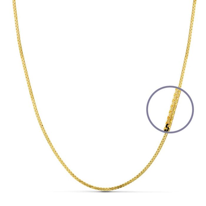 18K CADENA ORO AMARILLO MACIZA PLANA 40CM 1 MM