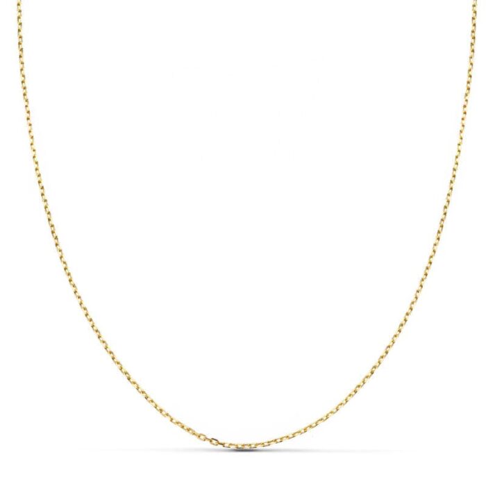 18K CADENA ORO AMARILLO MACIZA FORZADA 50CM 0.06 MM