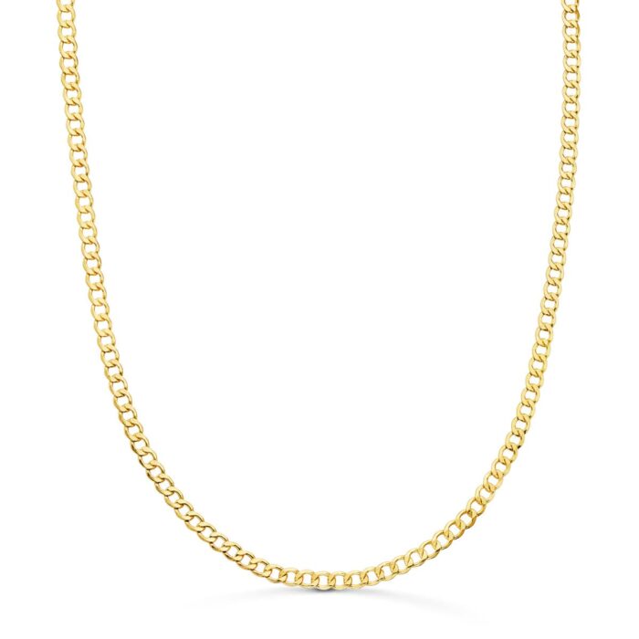 18K CADENA ORO AMARILLO BARBADA HUECA ANCHO: 3,5MM LARGO: 60CM