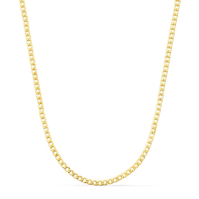 18K CADENA ORO AMARILLO BARBADA HUECA ANCHO: 2,5MM LARGO: 60CM