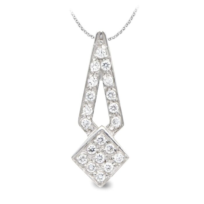 18K GARGANTILLA ORO BLANCO Y CIRCONITAS