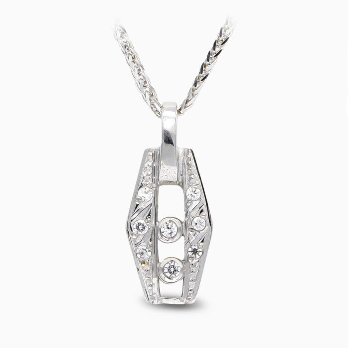 18K GARGANTILLA ORO BLANCO Y CIRCONITAS