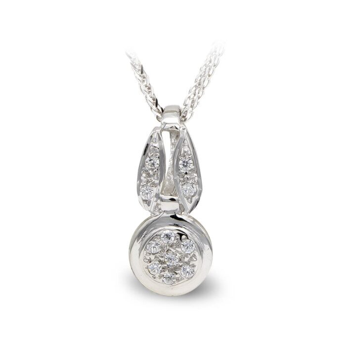 18K GARGANTILLA ORO BLANCO Y CIRCONITAS