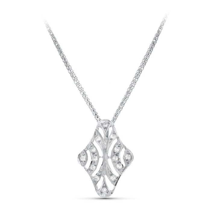 18K GARGANTILLA ORO BLANCO 45CM JUEGO NOVIA MOTIVO CIRCONITA 20X15 MM