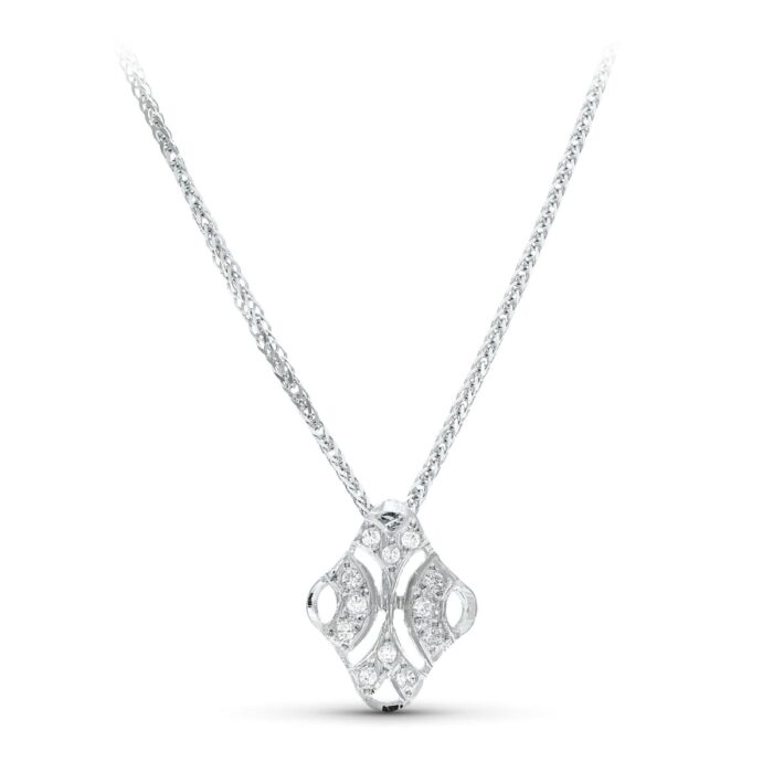 18K GARGANTILLA ORO BLANCO 45CM JUEGO NOVIA 15X11 MM CIERRE MOSQUETON