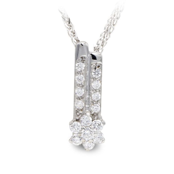 18K GARGANTILLA ORO BLANCO Y CIRCONITAS