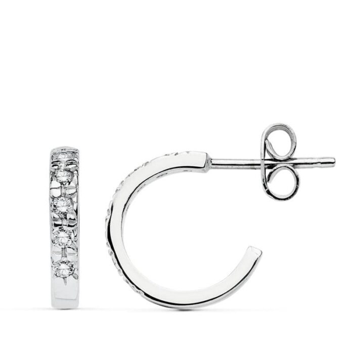 18K AROS ORO BLANCO CIRCONITA 12X2 MM
