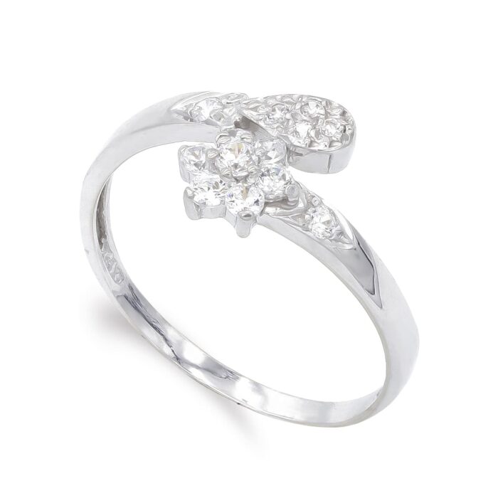 18K SORTIJA ORO BLANCO CON CIRCONITAS. ANCHO: 9 MM