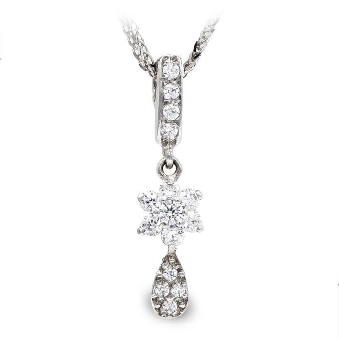 18K GARGANTILLA ORO BLANCO Y CIRCONITAS