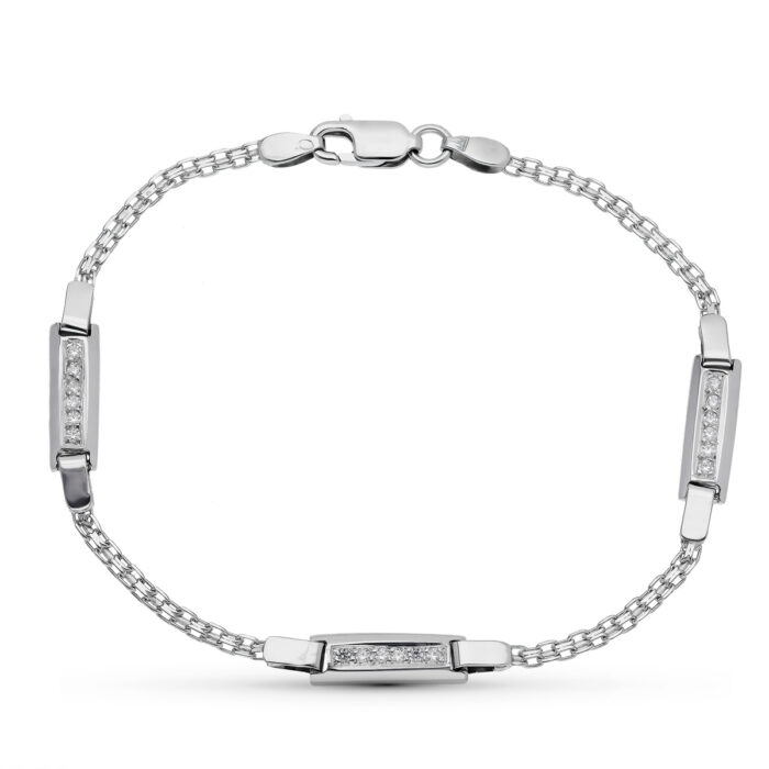 18K PULSERA ORO BLANCO JUEGO COMUNION CIRCONITAS