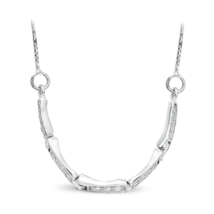 18K GARGANTILLA ORO BLANCO Y CIRCONITAS