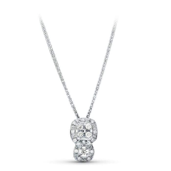 18K GARGANTILLA ORO BLANCO 42CM JUEGO NOVIA CIRCONITA MOTIVO 15X9 MM CIRCONITA