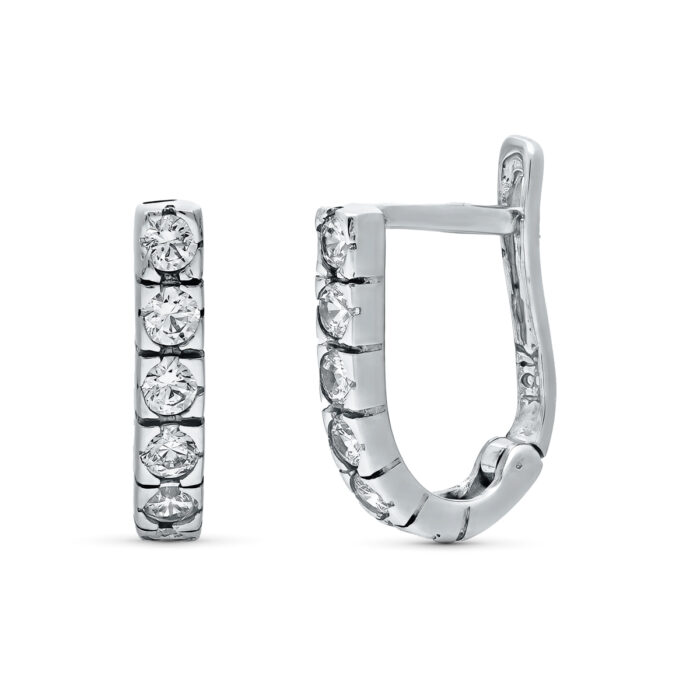 18K PENDIENTES CIRCONITA ORO BLANCO CATALAN